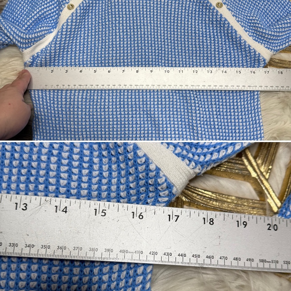 Lilly Pulitzer Blue White Knit Crewneck Sweater - Picture 6 of 9